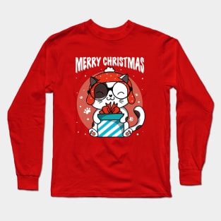 Merry Christmas Cat Gift Long Sleeve T-Shirt